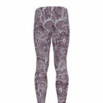 Umber Floral Bohemian Pattern Print Men's leggings