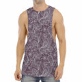 Umber Floral Bohemian Pattern Print Men's Muscle Tank Top