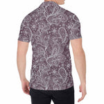 Umber Floral Bohemian Pattern Print Men's Shirt