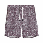 Umber Floral Bohemian Pattern Print Men's Sports Shorts