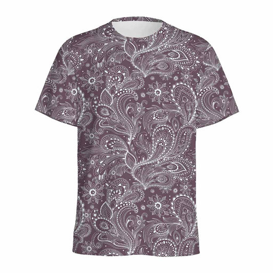 Umber Floral Bohemian Pattern Print Men's Sports T-Shirt