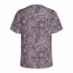 Umber Floral Bohemian Pattern Print Men's Sports T-Shirt