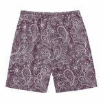 Umber Floral Bohemian Pattern Print Men's Swim Trunks