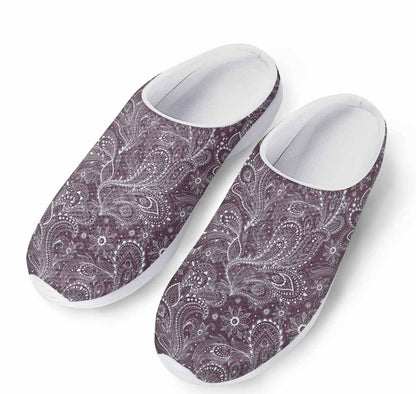 Umber Floral Bohemian Pattern Print Mesh Casual Shoes