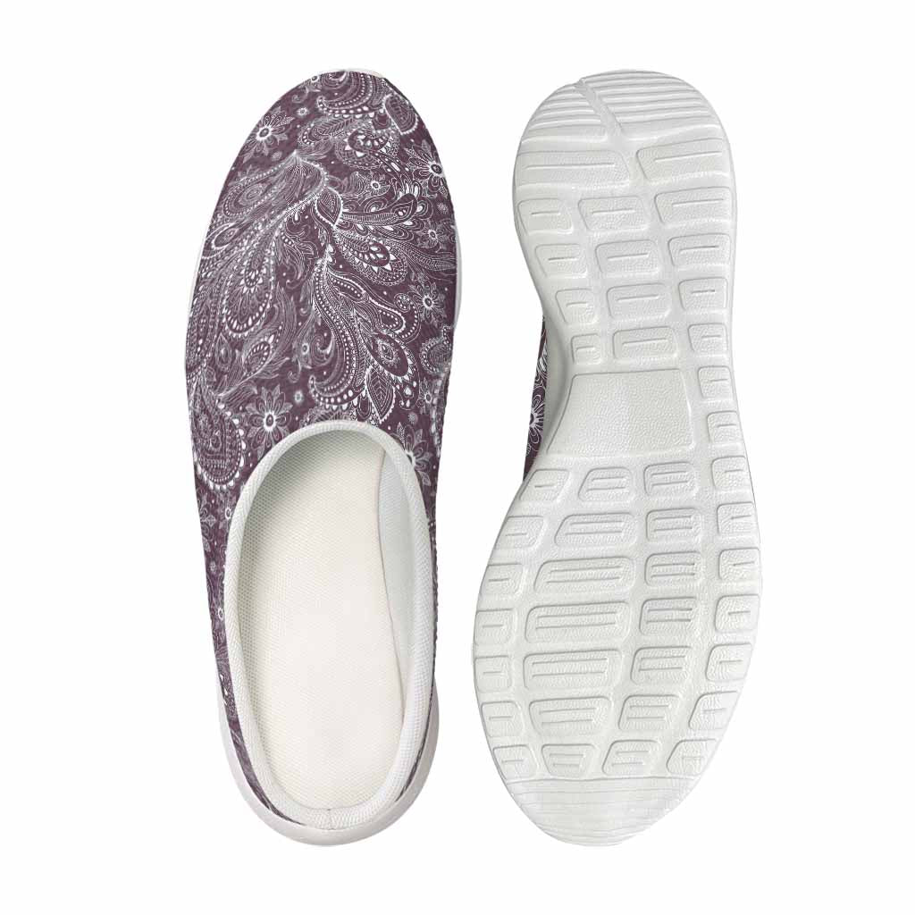 Umber Floral Bohemian Pattern Print Mesh Casual Shoes
