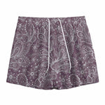 Umber Floral Bohemian Pattern Print Mesh Shorts