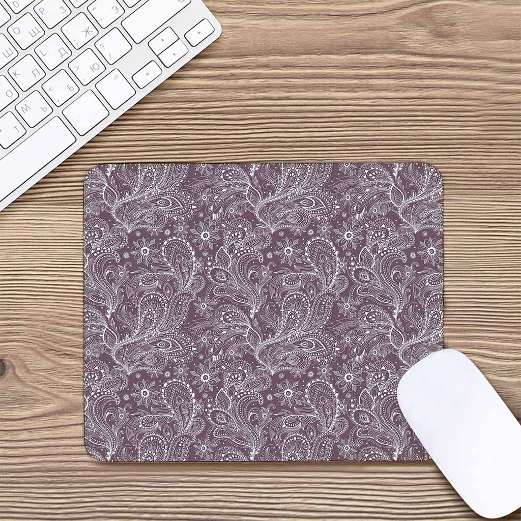 Umber Floral Bohemian Pattern Print Mouse Pad