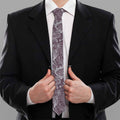 Umber Floral Bohemian Pattern Print Necktie