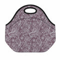 Umber Floral Bohemian Pattern Print Neoprene Lunch Bag