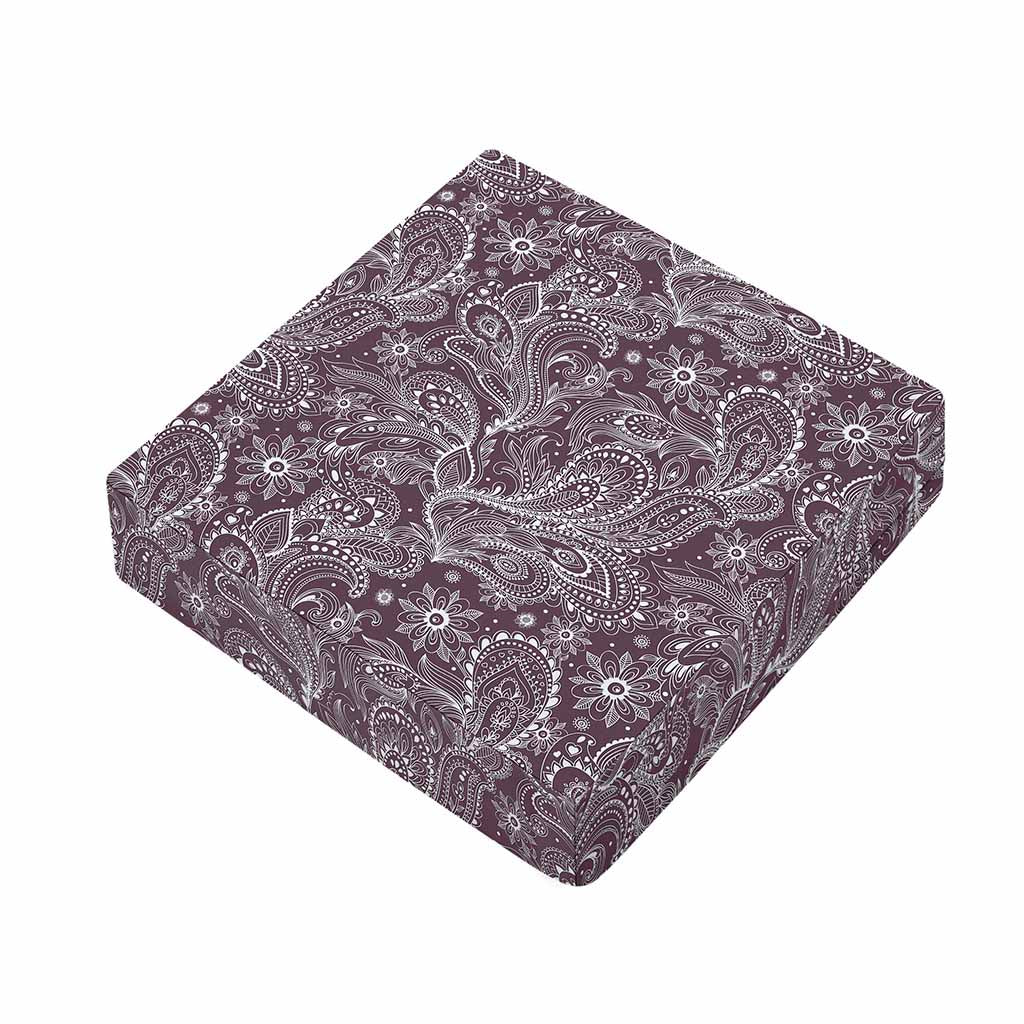 Umber Floral Bohemian Pattern Print Outdoor Seat Cushion Cover