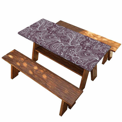 Umber Floral Bohemian Pattern Print Picnic Table Cover