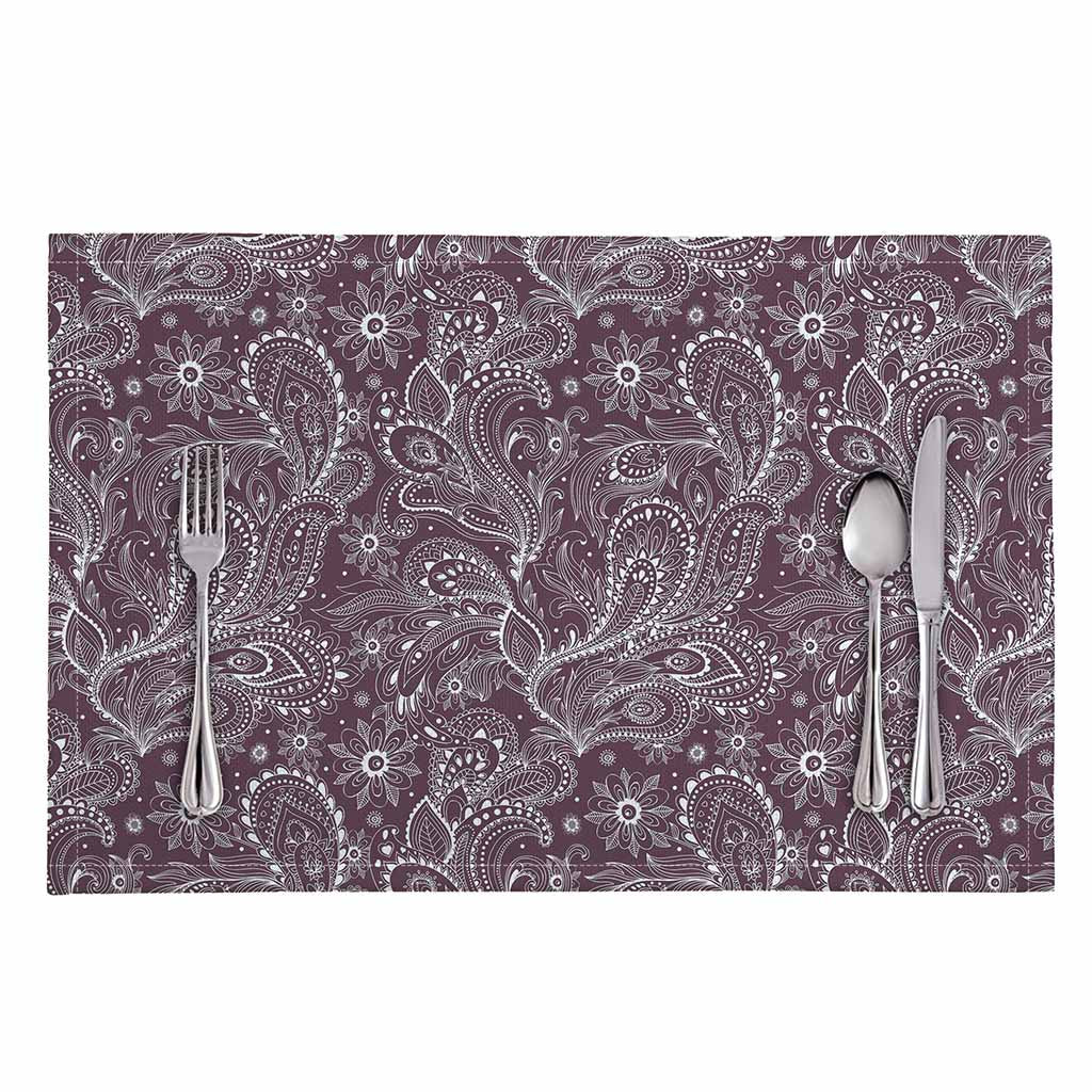 Umber Floral Bohemian Pattern Print Placemat