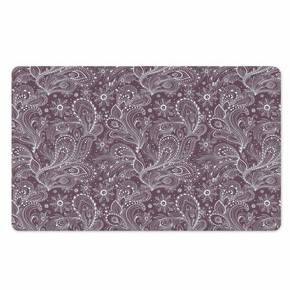 Umber Floral Bohemian Pattern Print Polyester Doormat