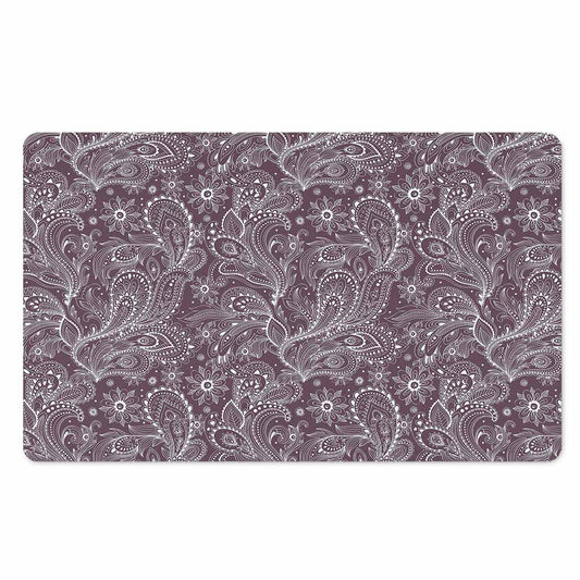 Umber Floral Bohemian Pattern Print Polyester Doormat