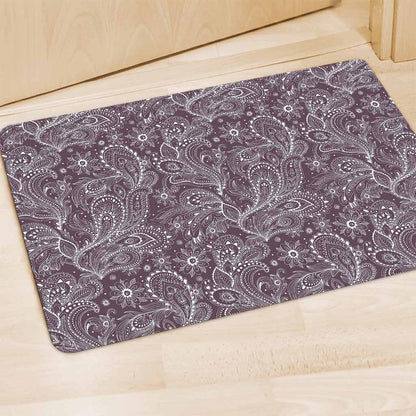 Umber Floral Bohemian Pattern Print Polyester Doormat