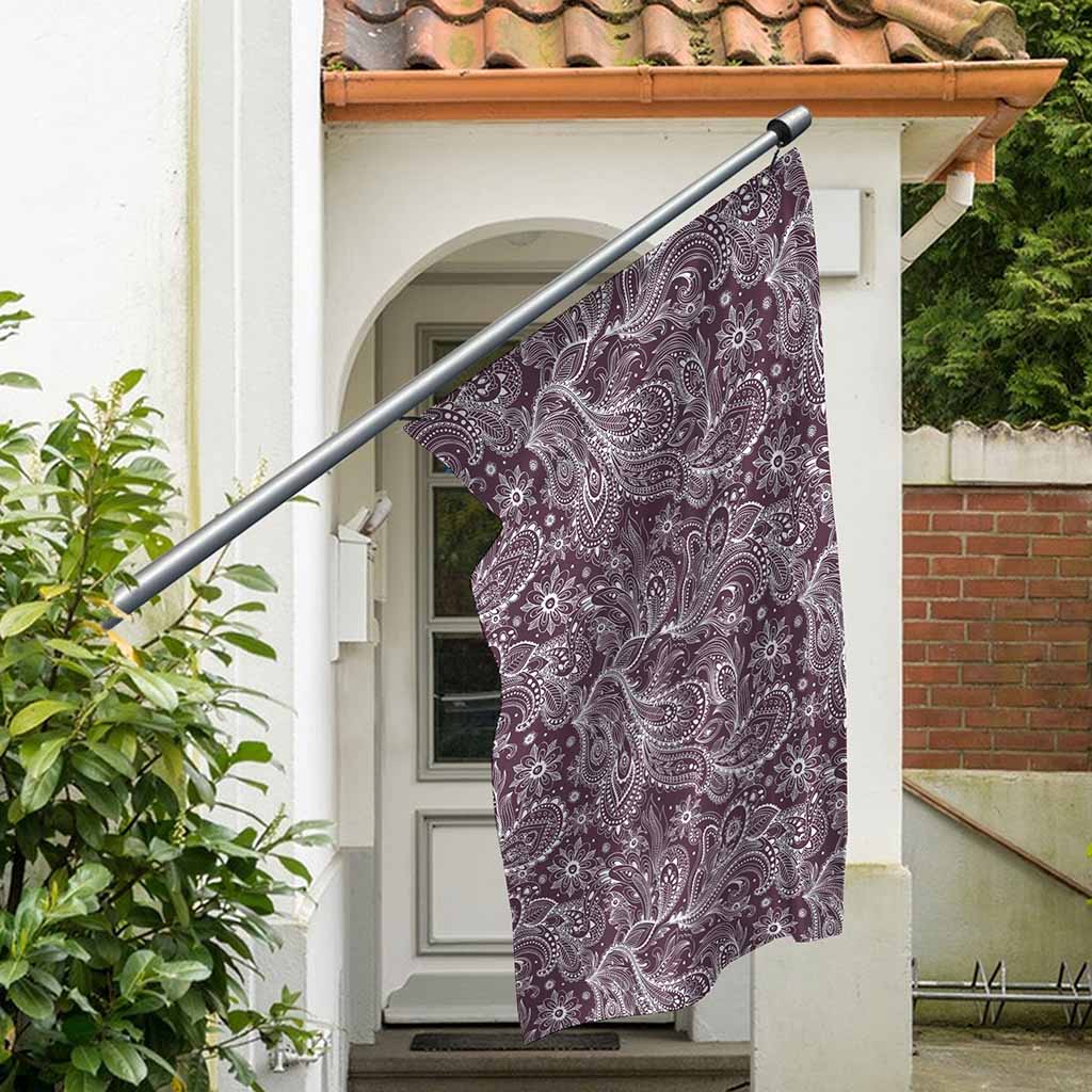 Umber Floral Bohemian Pattern Print Polyester Flag