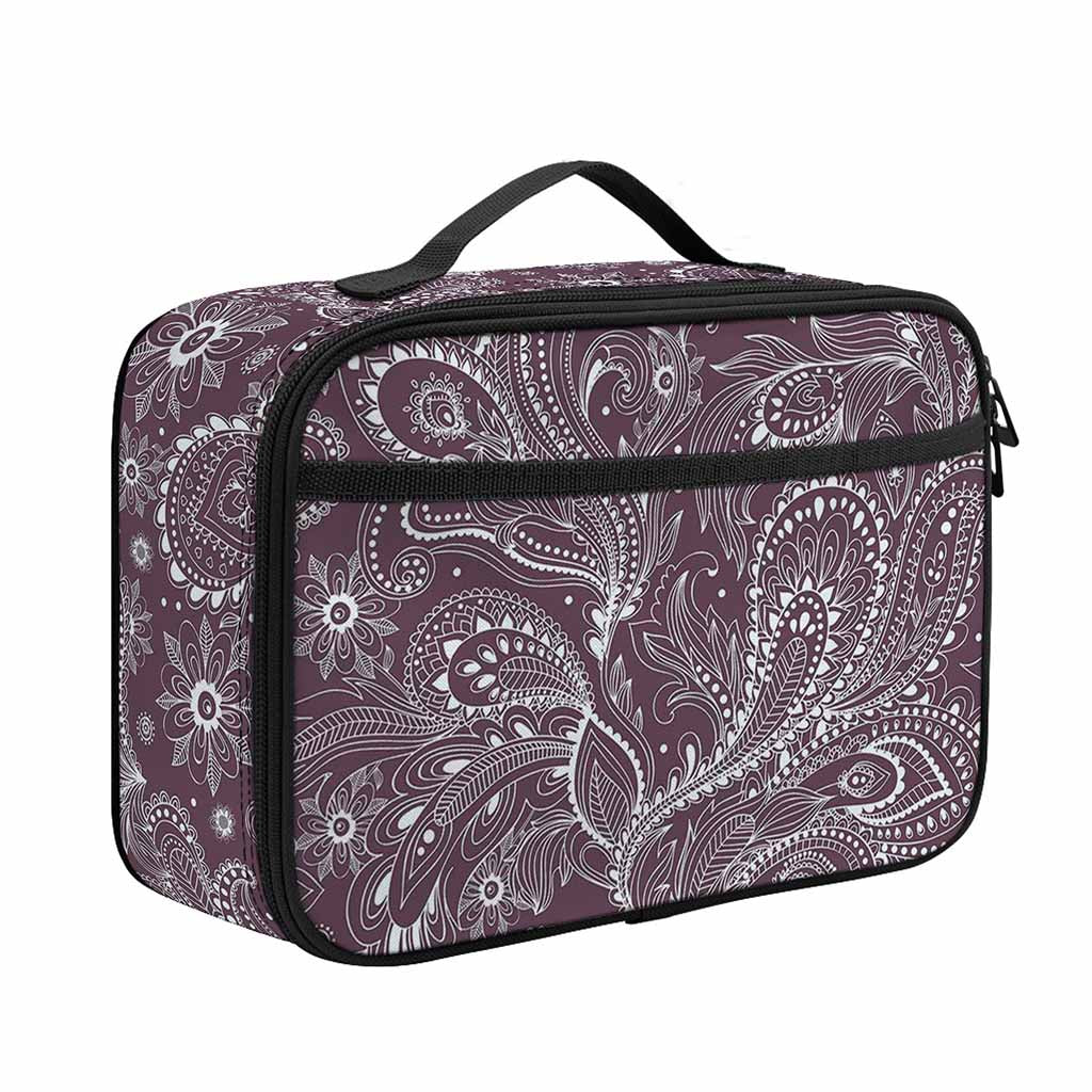 Umber Floral Bohemian Pattern Print Portable Lunch Bag