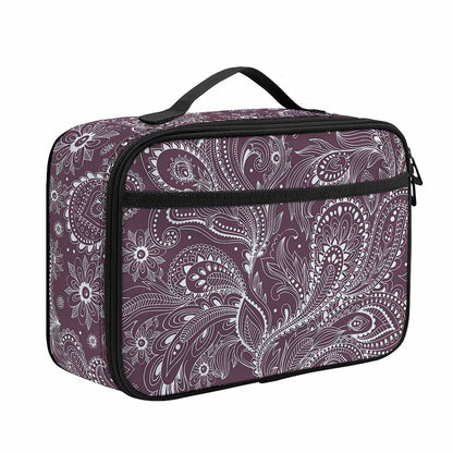 Umber Floral Bohemian Pattern Print Portable Lunch Bag