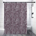 Umber Floral Bohemian Pattern Print Premium Shower Curtain