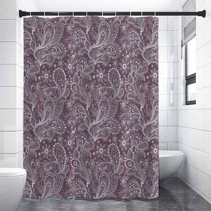 Umber Floral Bohemian Pattern Print Premium Shower Curtain