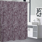 Umber Floral Bohemian Pattern Print Premium Shower Curtain