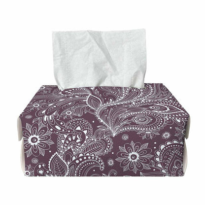 Umber Floral Bohemian Pattern Print Rectangle Tissue Box Cover