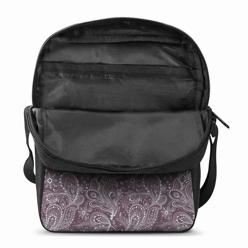 Umber Floral Bohemian Pattern Print Rectangular Crossbody Bag
