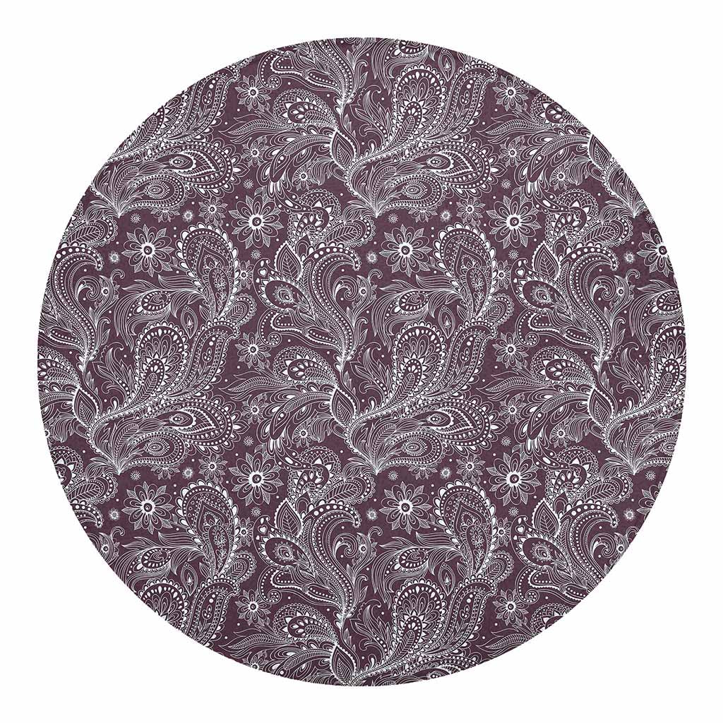 Umber Floral Bohemian Pattern Print Round Blanket