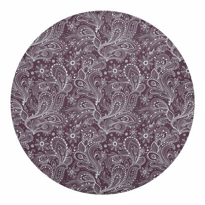 Umber Floral Bohemian Pattern Print Round Blanket