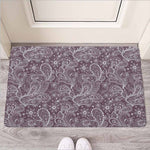 Umber Floral Bohemian Pattern Print Rubber Doormat