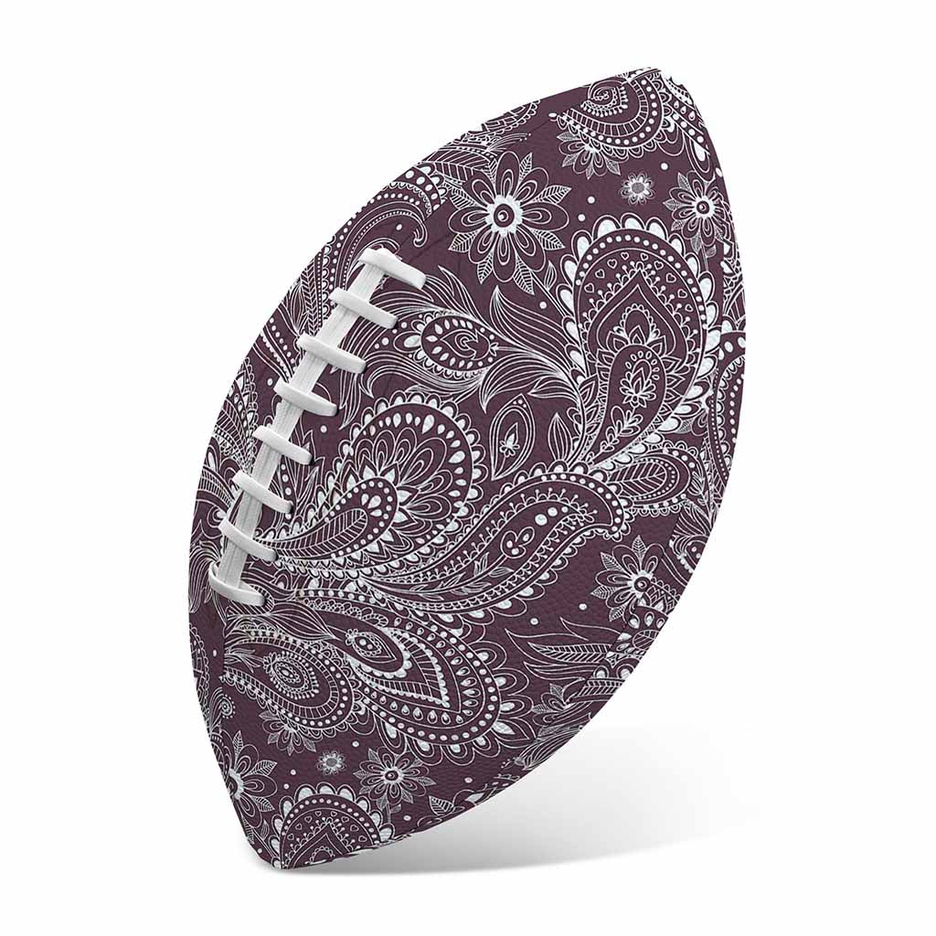 Umber Floral Bohemian Pattern Print Rugby Ball