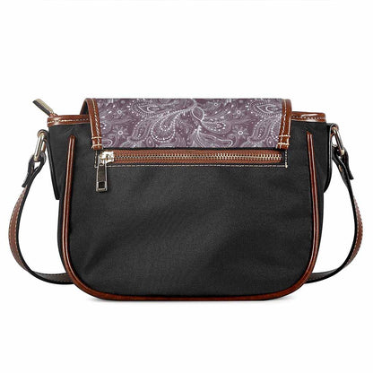 Umber Floral Bohemian Pattern Print Saddle Bag