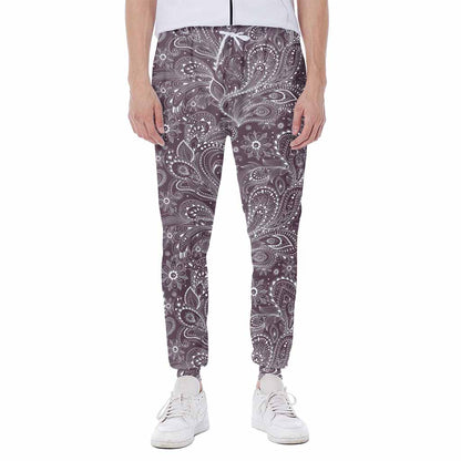 Umber Floral Bohemian Pattern Print Scuba Joggers
