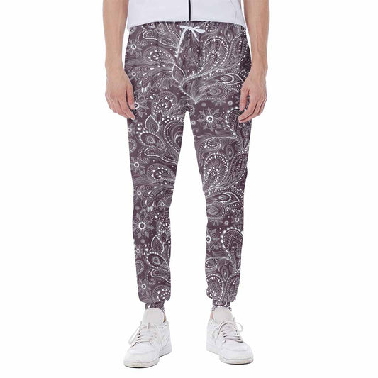 Umber Floral Bohemian Pattern Print Scuba Joggers