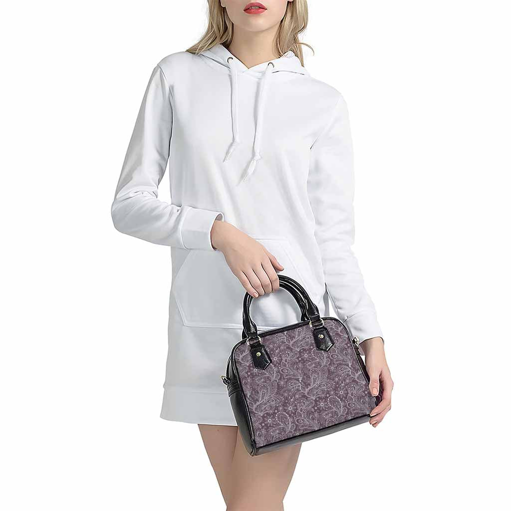 Umber Floral Bohemian Pattern Print Shoulder Handbag
