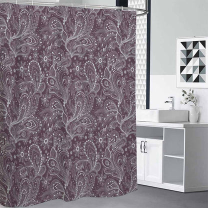 Umber Floral Bohemian Pattern Print Shower Curtain