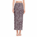 Umber Floral Bohemian Pattern Print Side Slit Maxi Skirt