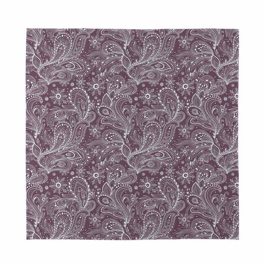 Umber Floral Bohemian Pattern Print Silk Bandana