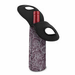 Umber Floral Bohemian Pattern Print Single Neoprene Wine Tote