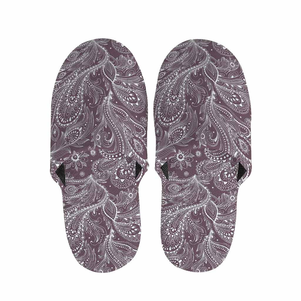Umber Floral Bohemian Pattern Print Slippers