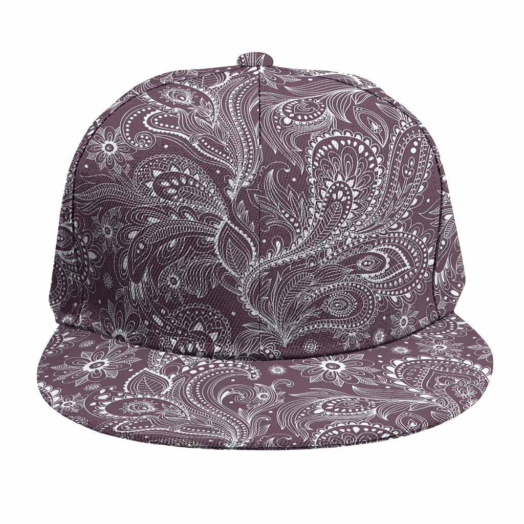 Umber Floral Bohemian Pattern Print Snapback Cap
