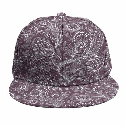Umber Floral Bohemian Pattern Print Snapback Cap