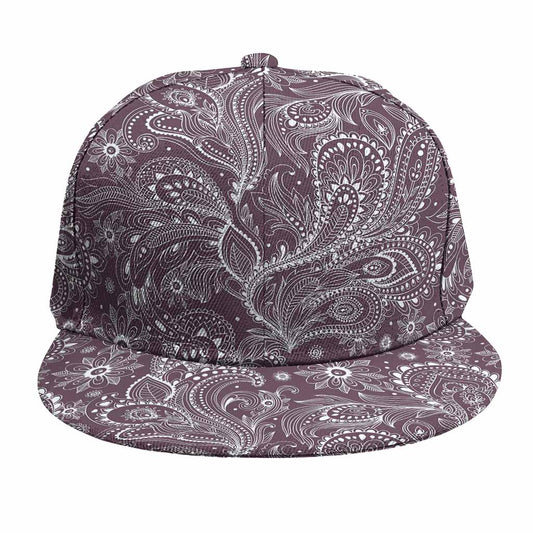 Umber Floral Bohemian Pattern Print Snapback Cap