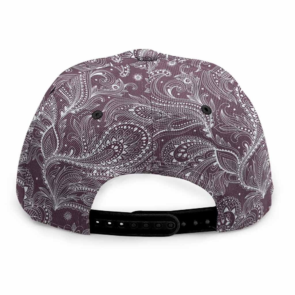 Umber Floral Bohemian Pattern Print Snapback Cap