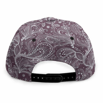 Umber Floral Bohemian Pattern Print Snapback Cap