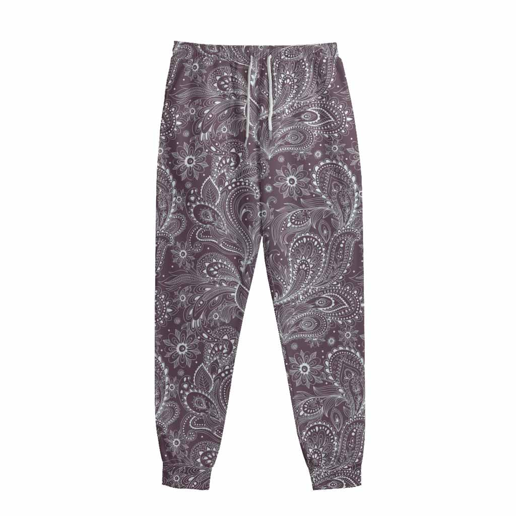 Umber Floral Bohemian Pattern Print Sweatpants
