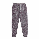 Umber Floral Bohemian Pattern Print Sweatpants