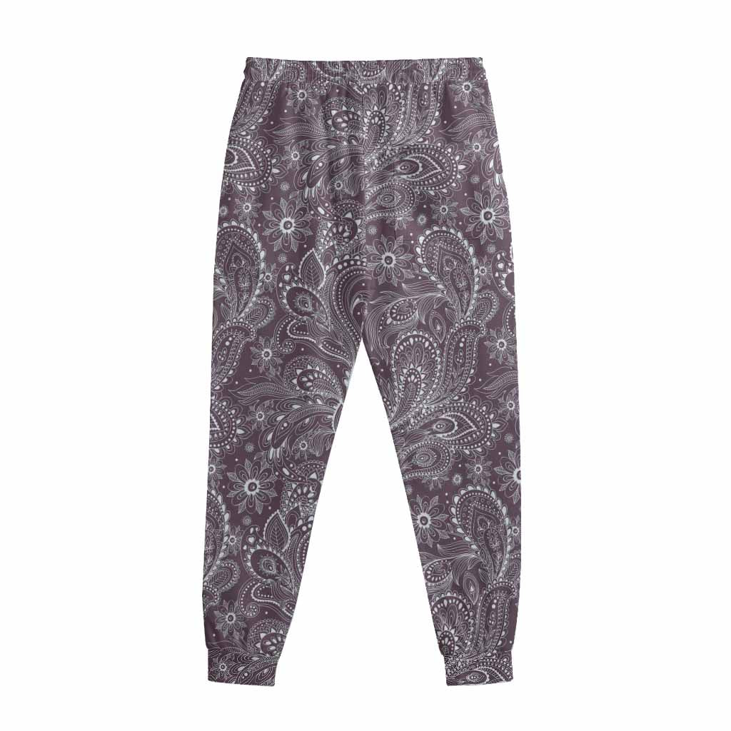 Umber Floral Bohemian Pattern Print Sweatpants