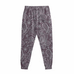 Umber Floral Bohemian Pattern Print Sweatpants