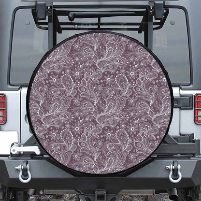 Umber Floral Bohemian Pattern Print Tire Cover